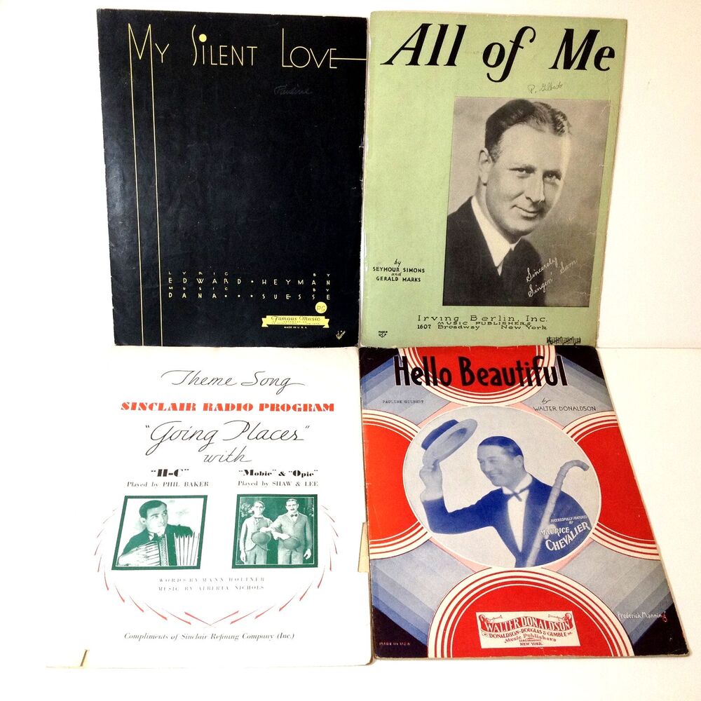 4 Vintage 1930s Sheet Music All Of Me Irving Berlin Going Places Sinclair Radio